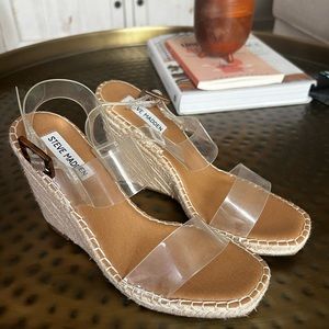 Steve Madden size 8.5 clear heels